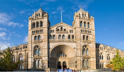 Photo of the front of the natural history museum. https://www.nhm.ac.uk/visit.html